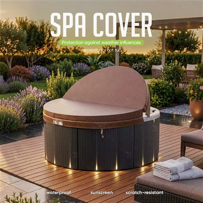 Capa de spa redonda marrom